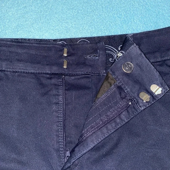 JM COLLECTION  dark navy blue pants super soft with stretchy waistband size 14 - Picture 4 of 13